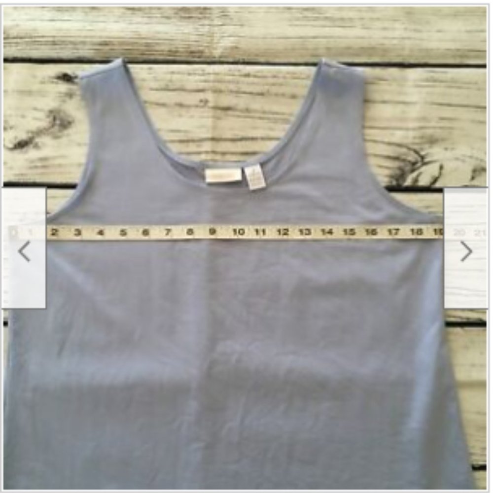 Chico's Tank Top Shirt Baby Blue Sleeveless Scoop Neck - Picture 5 of 6